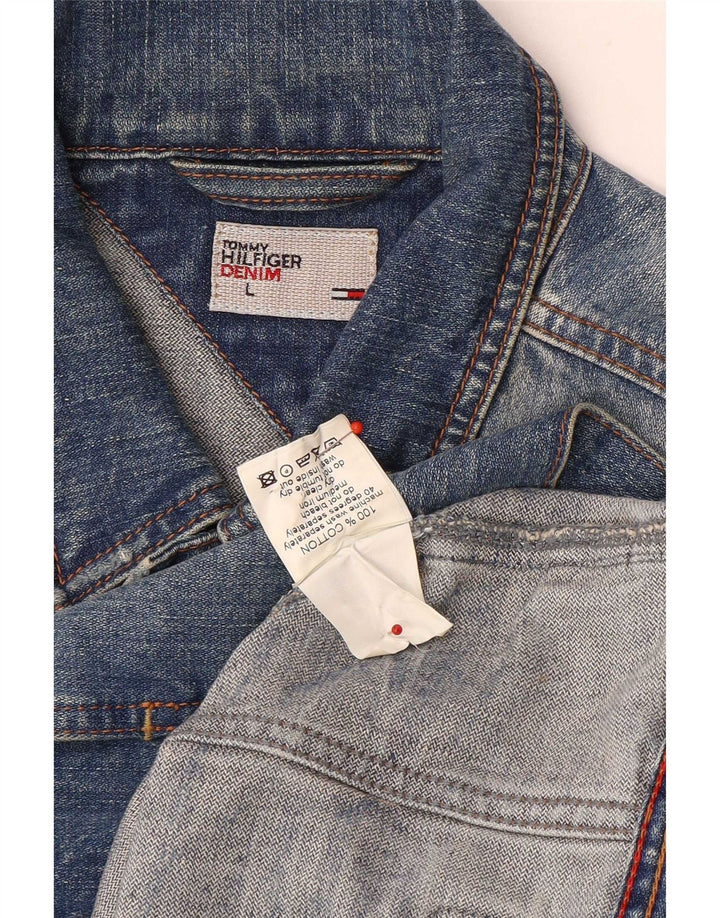 Tommy Hilfiger Γυναικείο Τζιν Μπουφάν UK 16 Μεγάλο Μπλε Βαμβακερό