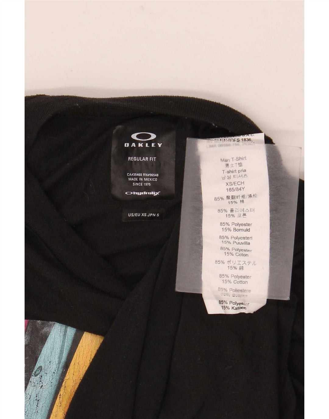 Ανδρικό γραφικό μπλουζάκι Oakley Regular Fit Top XS μαύρο πολυεστέρα