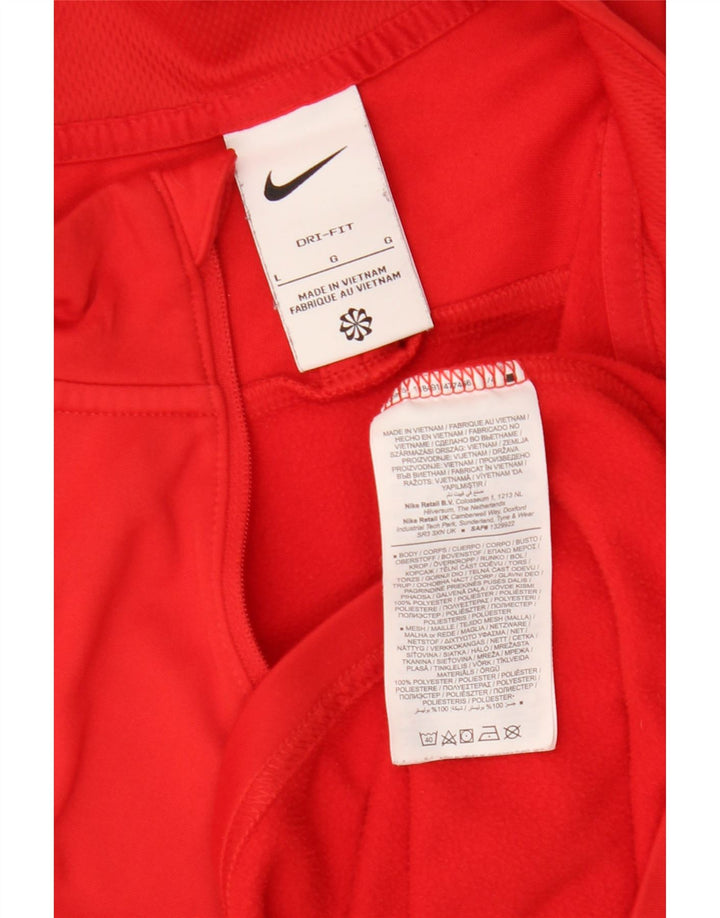 Ανδρική φόρμα Nike Dri Fit με γραφικό πουλόβερ με φερμουάρ στο επάνω μέρος, μεγάλο κόκκινο