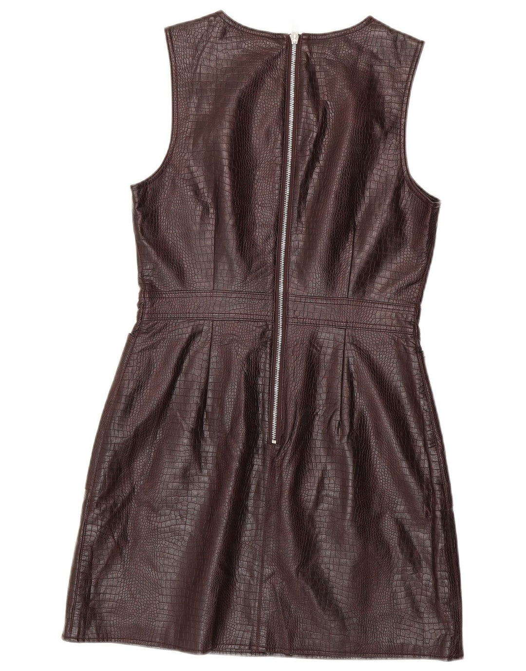 Γυναικείο αμάνικο φόρεμα WAREHOUSE UK 12 μεσαίου καφέ Animal print