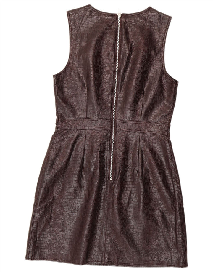 Γυναικείο αμάνικο φόρεμα WAREHOUSE UK 12 μεσαίου καφέ Animal print