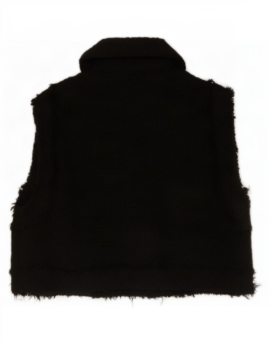 Zara Womens Crop Gilet UK 6 XS Μαύρος Πολυεστέρας