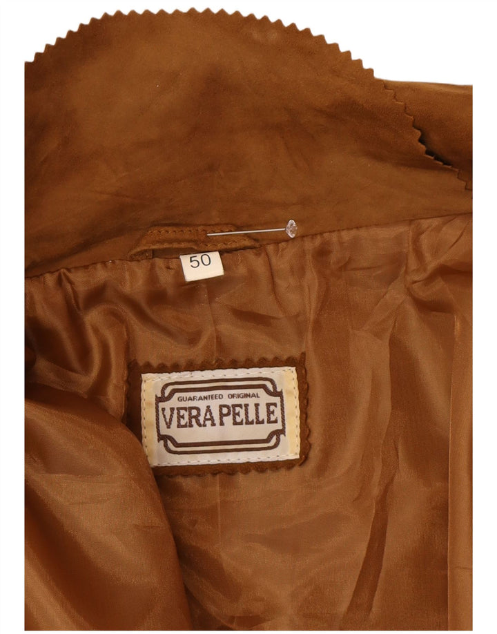 Vintage Γυναικείο Σουέντ Πανωφόρι IT 50 XL Καφέ Δερμάτινο