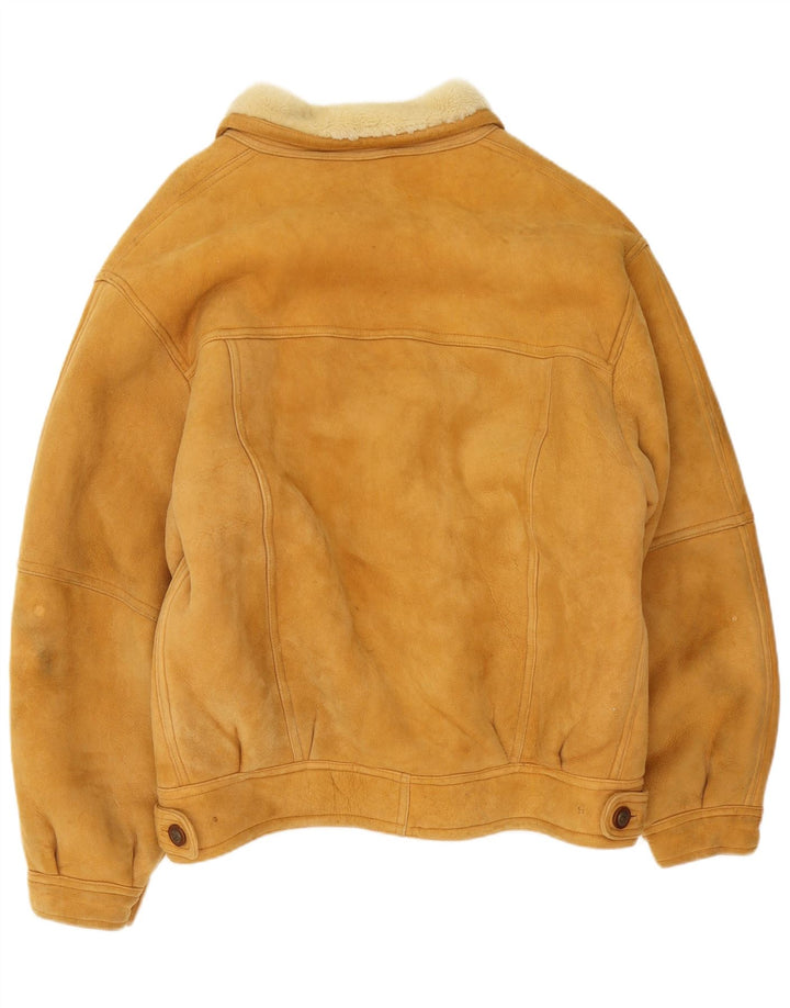 Vintage Ανδρικό Shearling Jacket IT 54 2XL Καφέ Δερμάτινο