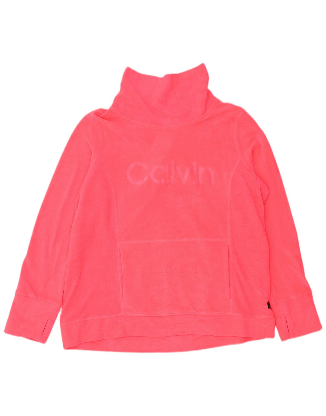 CALVIN KLEIN Γυναικεία Performance Graphic Fleece Jumper UK 18 XL Pink