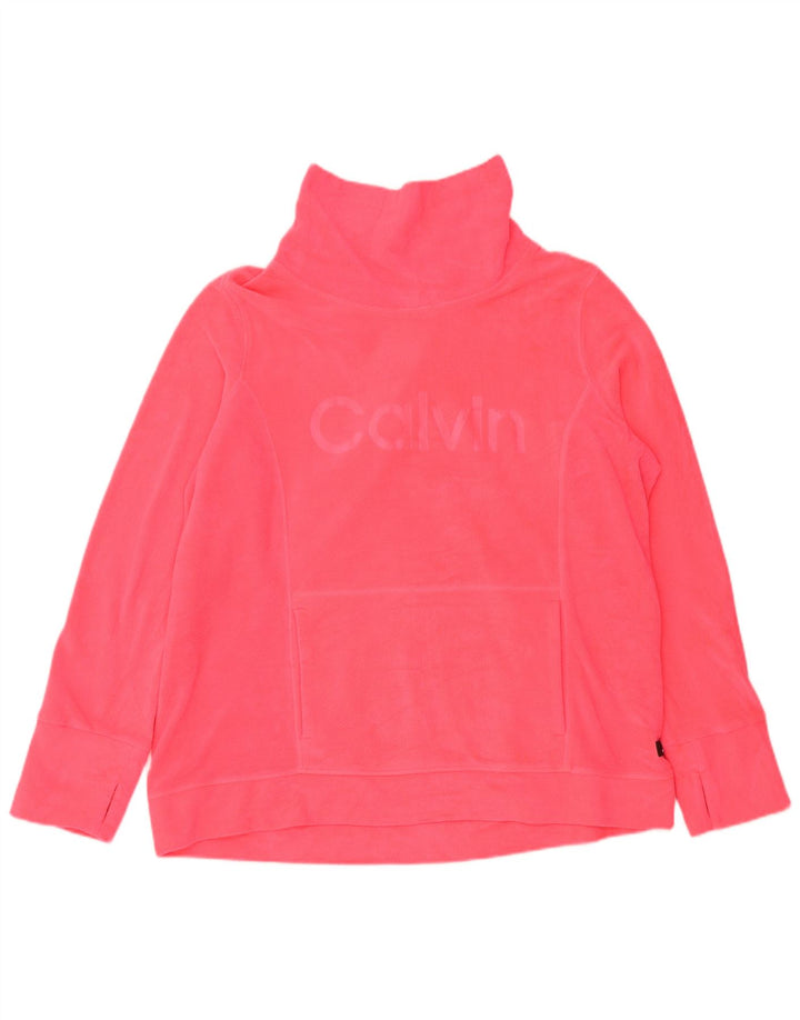 CALVIN KLEIN Γυναικεία Performance Graphic Fleece Jumper UK 18 XL Pink