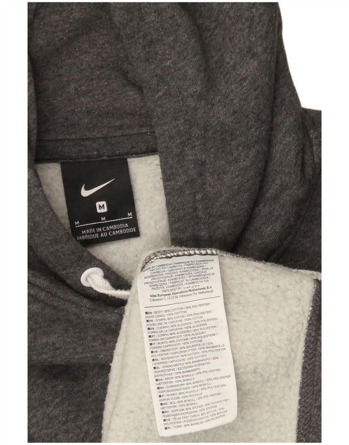 NIKE Mens Hoodie Jumper Medium Grey Cotton