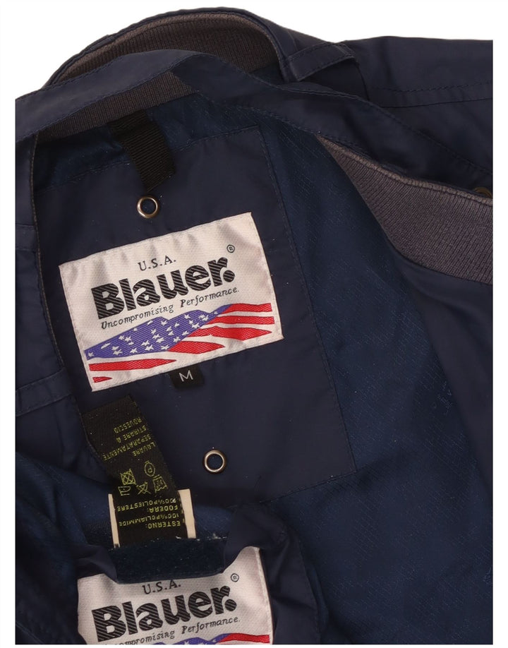 Blauer Γυναικείο Bomber Jacket UK 12 Medium Navy Blue Polyamide
