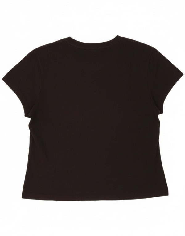 Γυναικείο γραφικό μπλουζάκι Tommy Hilfiger Top UK 18 XL Μαύρο βαμβακερό