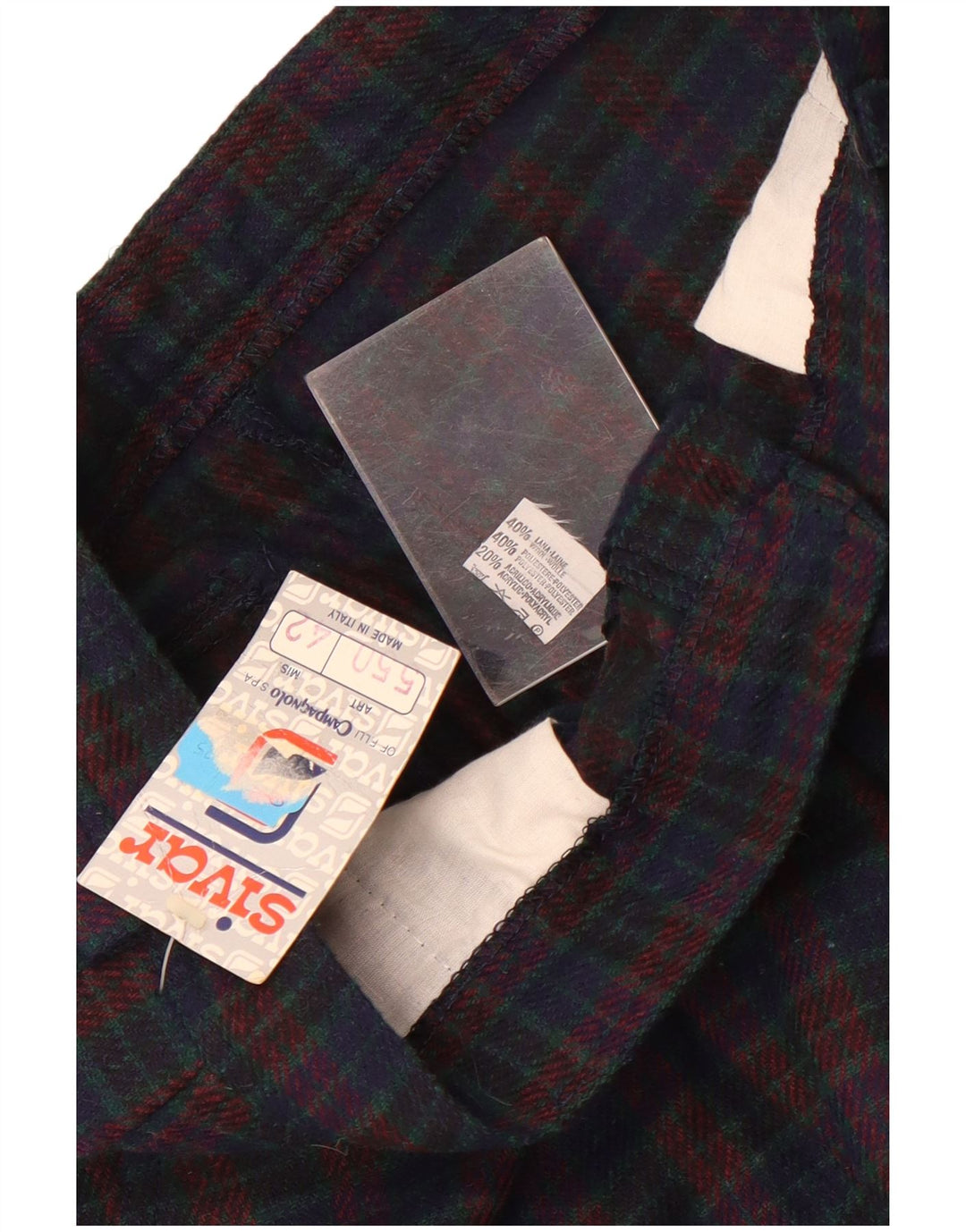 Sivar γυναικείο παντελόνι Chino IT 42 Medium W26 L30 Navy Blue Check