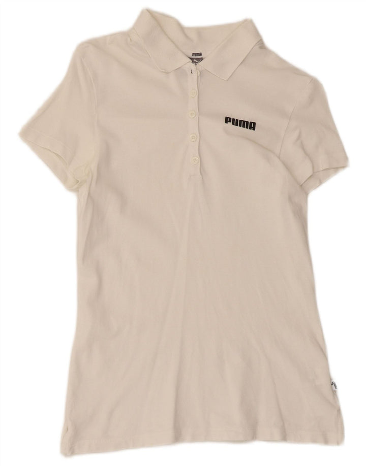 Puma Γυναικείο Πόλο Μπλουζάκι UK 10 Μικρό λευκό βαμβακερό