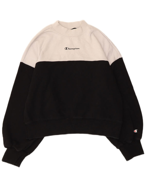 Champion Γυναικεία φούτερ μεγάλου μεγέθους Jumper UK 14 Medium Black Colourblock