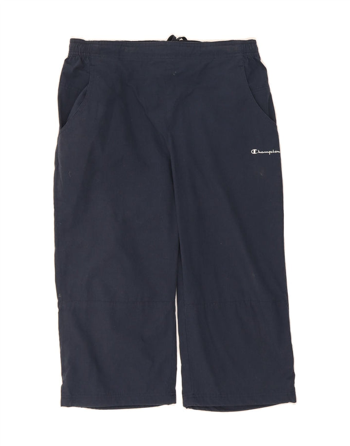 CHAMPION Mens Capri Tracksuit Trousers Large  Navy Blue Cotton Vintage Champion and Second-Hand Champion from Messina Hembry 