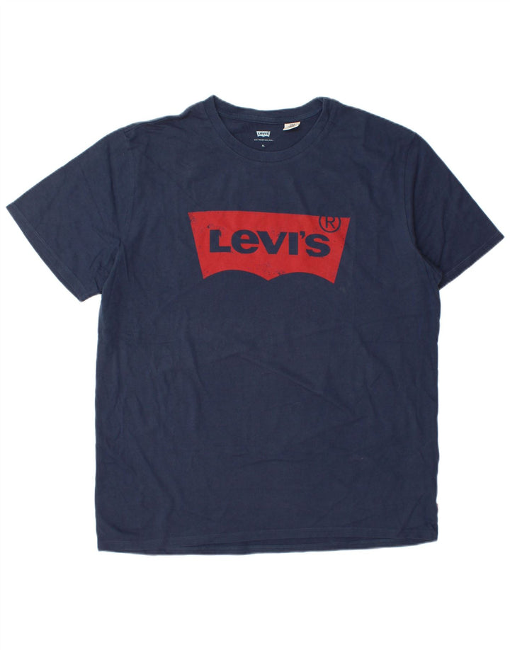 Ανδρικό γραφικό T-Shirt Levi's Top XL Navy Blue Cotton