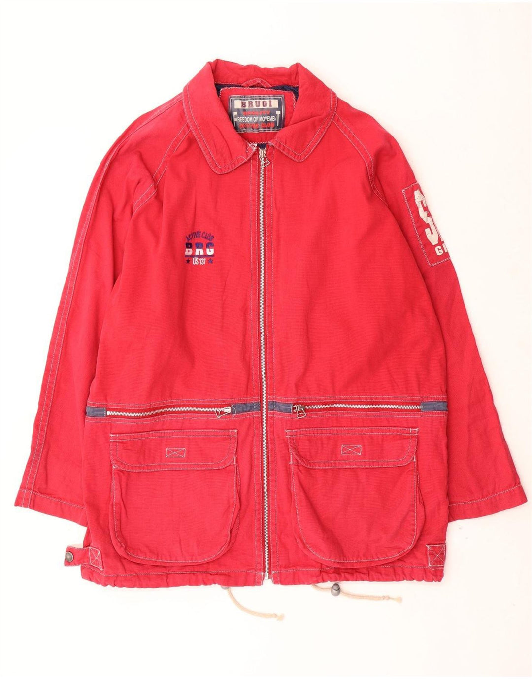 Μπουφάν Brugi Mens Graphic Utility IT 52 XL Red Cotton