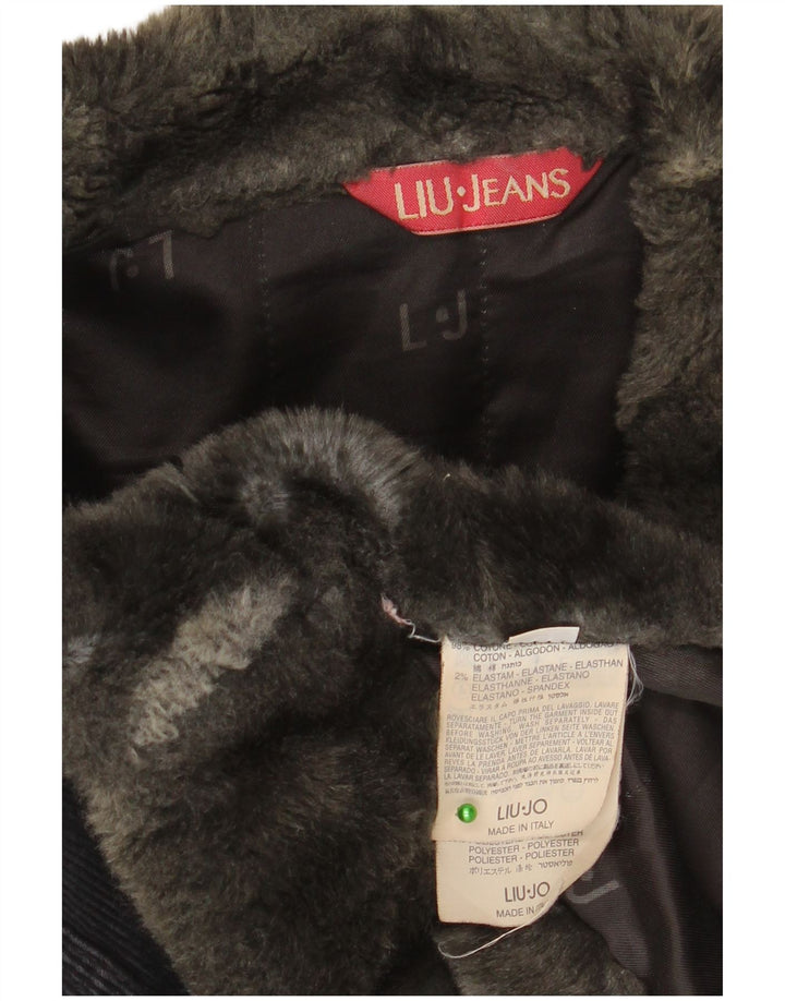 Liu Jo Γυναικείο κοτλέ μπουφάν UK 14 Medium Grey Cotton