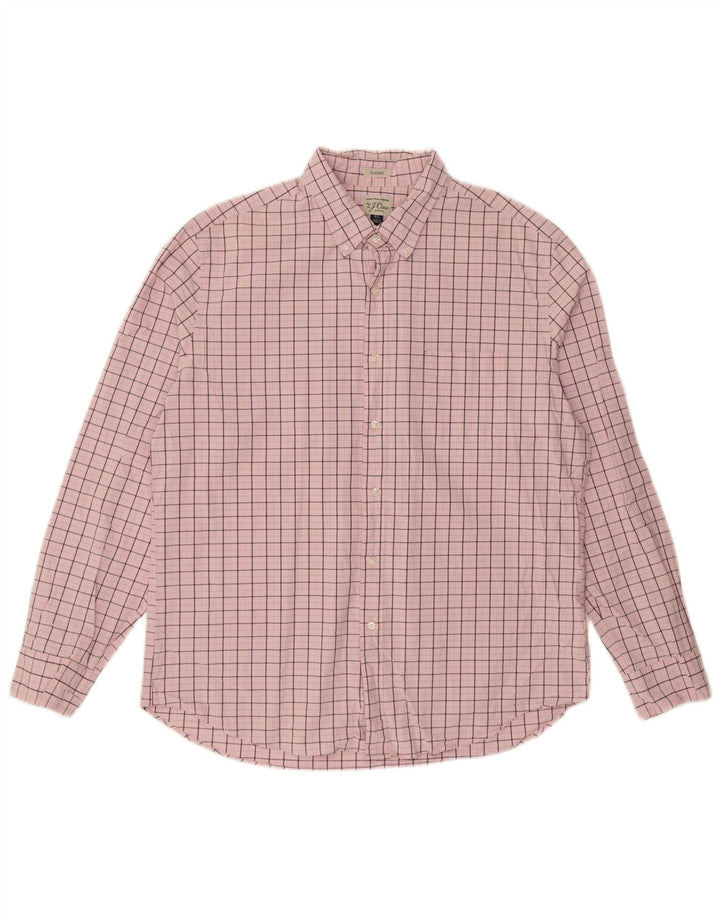 J. Crew Ανδρικό πουκάμισο Classic Fit XL Pink Check Cotton