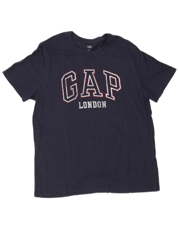 Ανδρικό γραφικό T-Shirt Gap Top Large Navy Blue από βαμβάκι