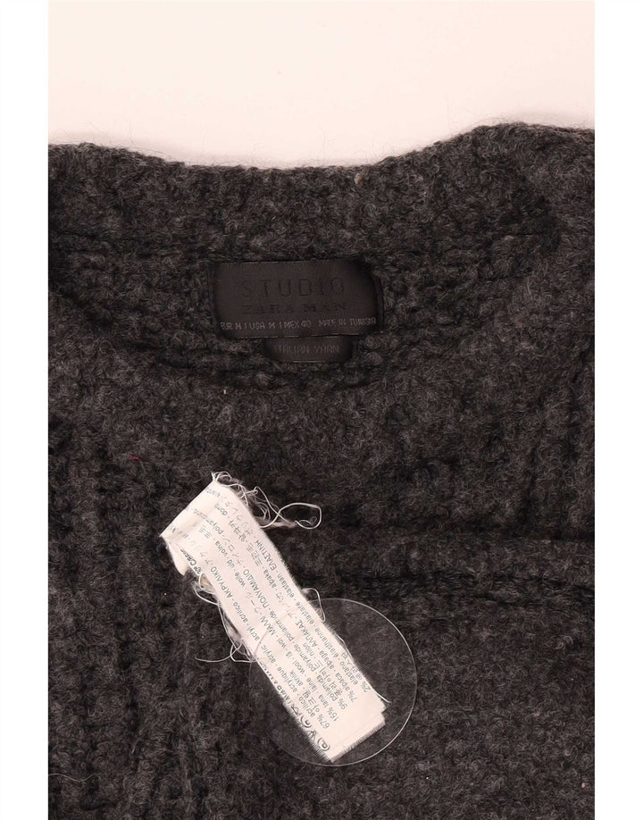 Ανδρικό πουλόβερ Zara Boat Neck Jumper Medium Grey Acrylic