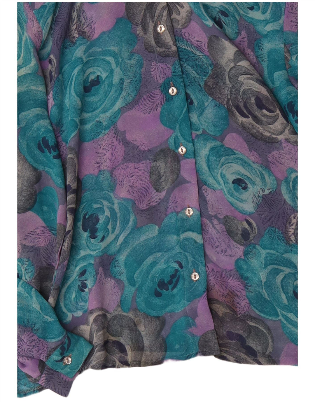 VINTAGE Γυναικείο Πουκάμισο Μπλούζα UK 18 XL Πολύχρωμο Floral