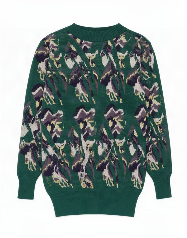 Vintage γυναικείο πουλόβερ Longline Boat Neck Jumper UK 12 Medium Green