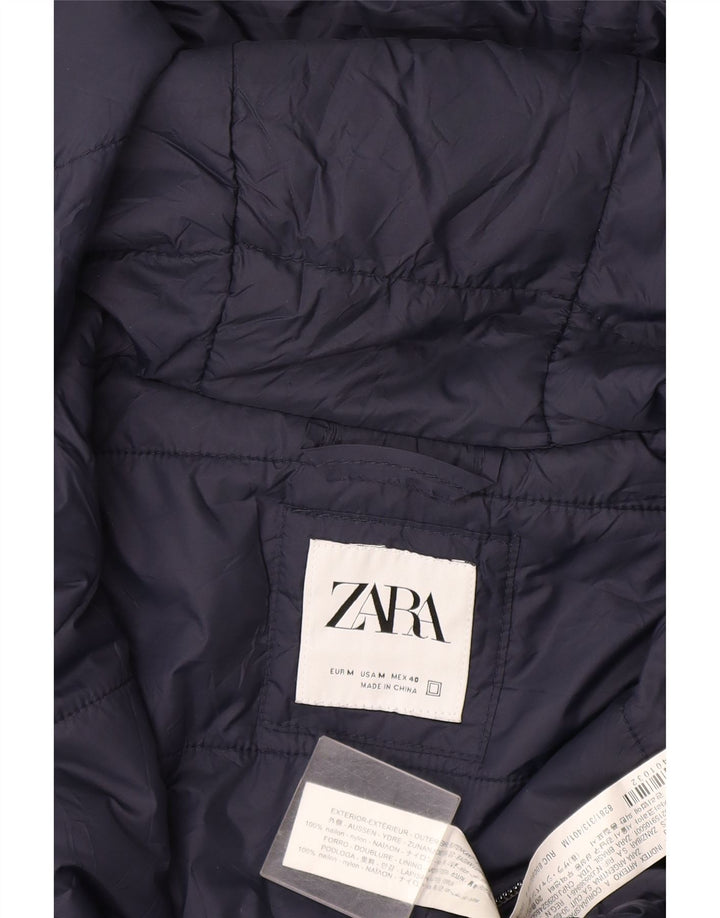 Zara Ανδρικό μπουφάν με κουκούλα UK 38 Medium Navy Blue Nylon
