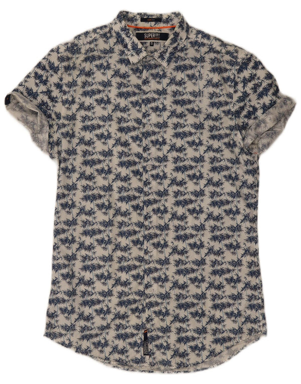 Superdry Ανδρικό κοντομάνικο πουκάμισο Slim Fit Small White Floral Χαβάης