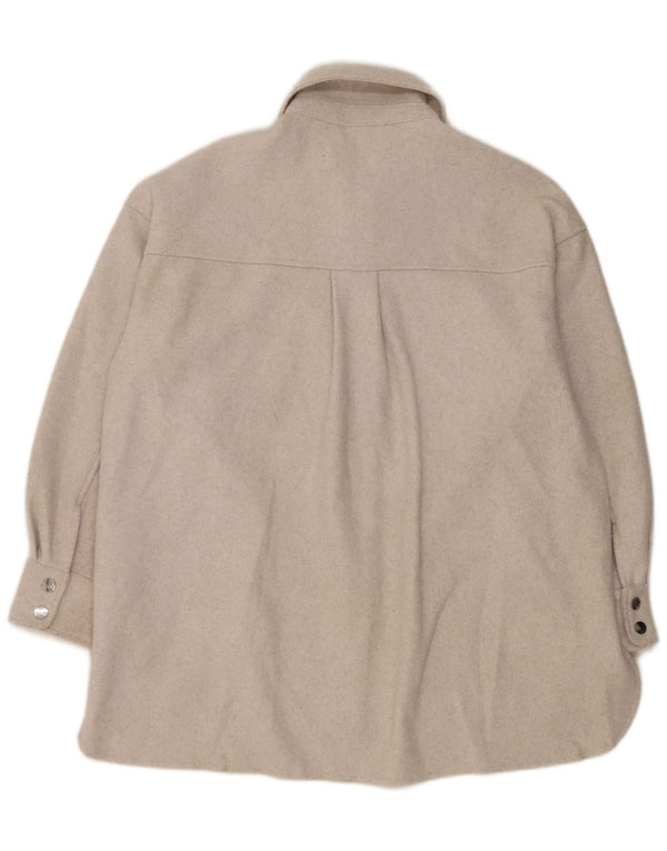 Zara Γυναικείο Φανελένιο Πουκάμισο UK 10 Small Grey Polyester