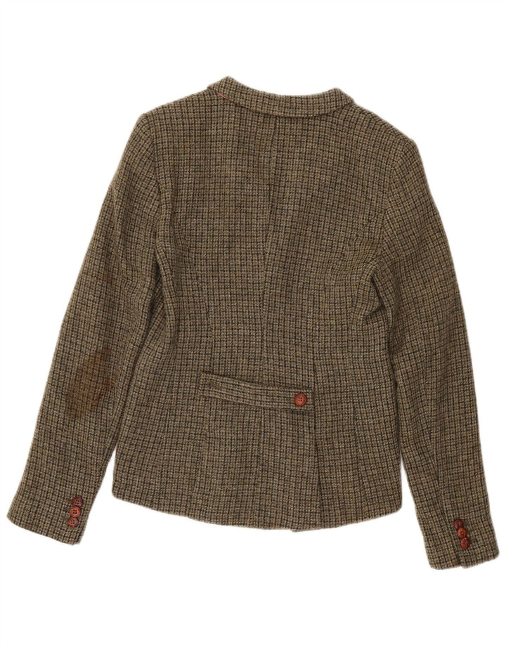 Jack Wills γυναικείο σακάκι 3 κουμπιών UK 10 Small Khaki Houndstooth Wool