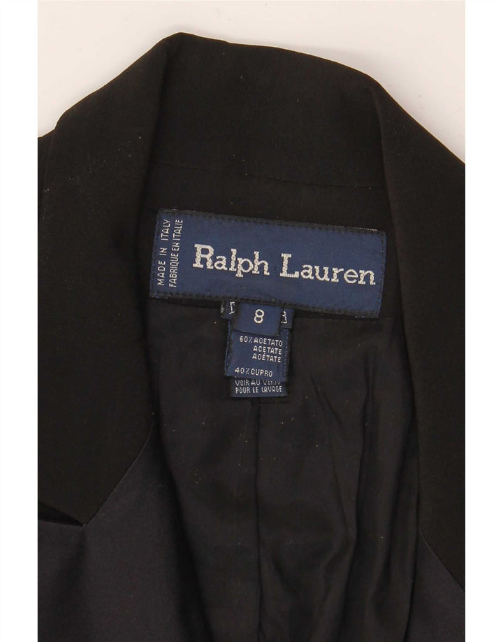 Ralph Lauren Γυναικείο παλτό με διπλό στήθος US 8 Medium Black Acetate