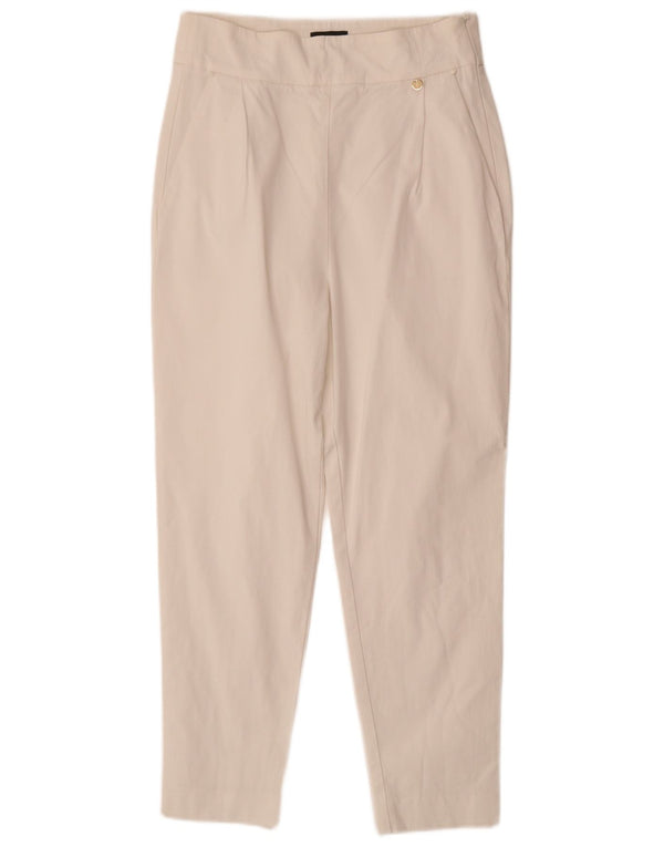 LIU JO Γυναικείο κωνικό κομμένο παντελόνι IT 40 Small W28 L25 Λευκή βισκόζη