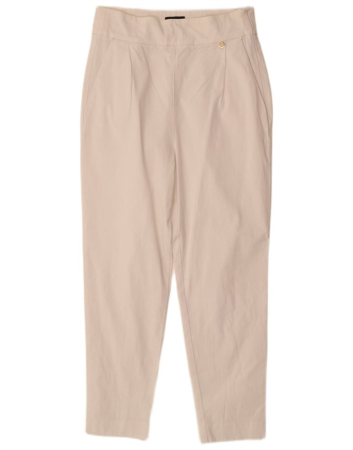 LIU JO Γυναικείο κωνικό κομμένο παντελόνι IT 40 Small W28 L25 Λευκή βισκόζη