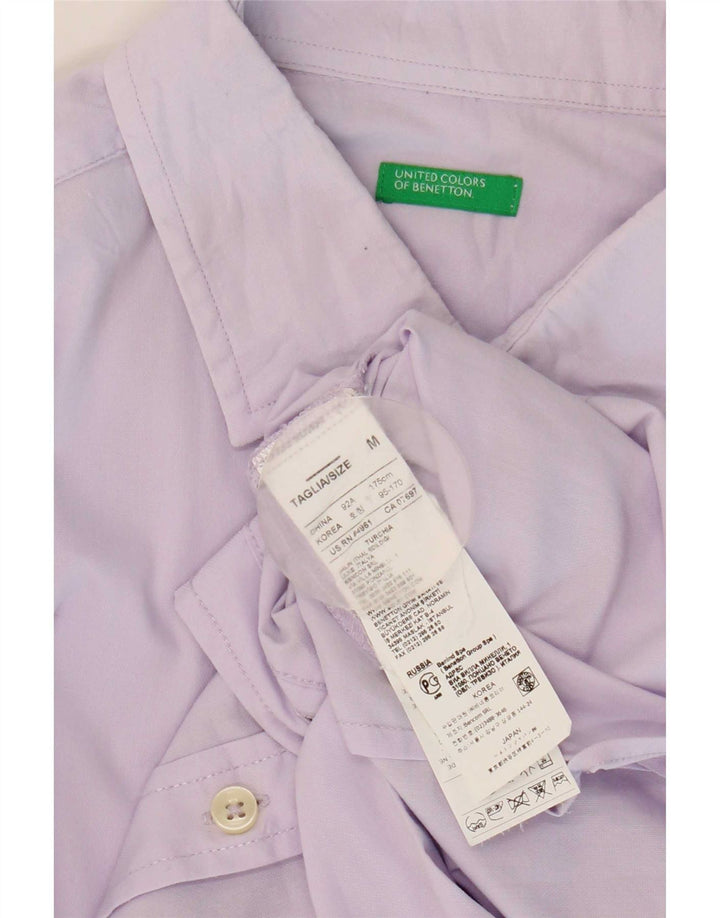 Ανδρικό πουκάμισο Benetton Βαμβακερό μεσαίο μωβ