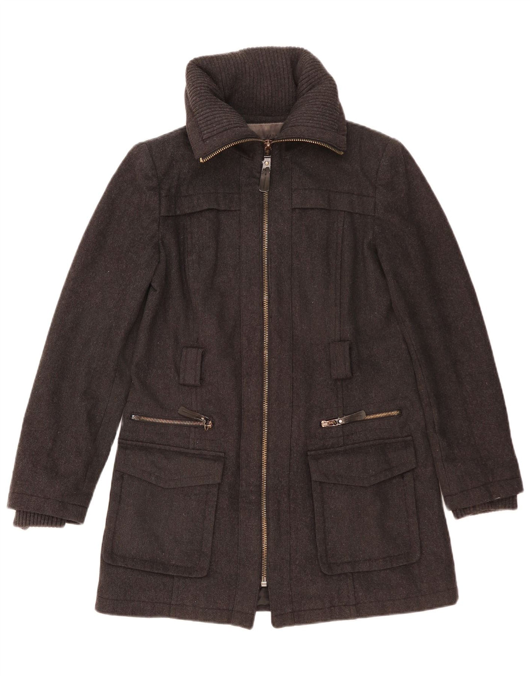 Γυναικείο παλτό ZARA UK 14 Large Grey Wool