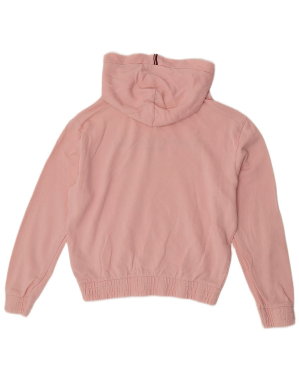 Tommy Hilfiger Girls Graphic Hoodie Jumper 13-14 Years Pink Cotton