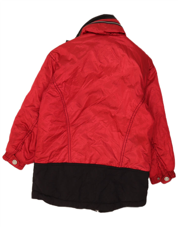 C&A Γυναικείο Rodeo Hooded Oversized Ski Jacket UK 10 Small Red Colourblock