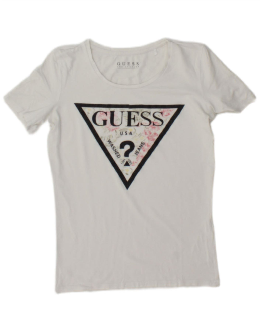 Guess Γυναικείο Graphic T-Shirt Τοπ UK 12 Medium Λευκό