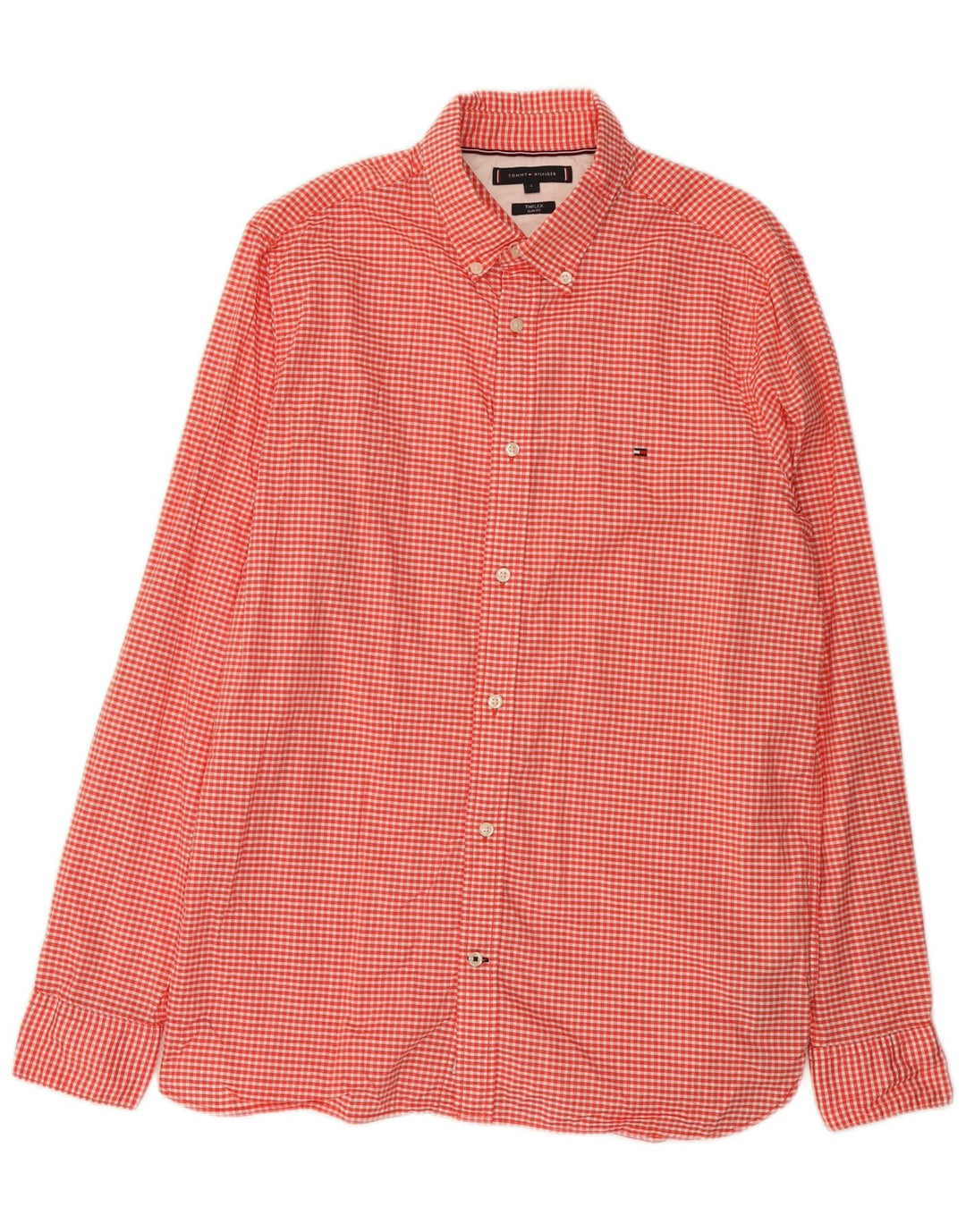 Ανδρικό πουκάμισο Tommy Hilfiger Slim Fit μεγάλο κόκκινο βαμβακερό Gingham