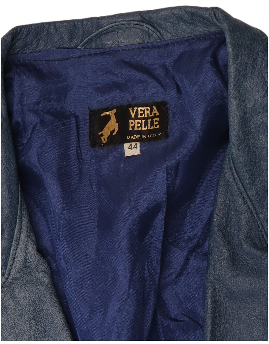 Vintage Γυναικείο Δερμάτινο Μπουφάν IT 44 Medium Blue Leather