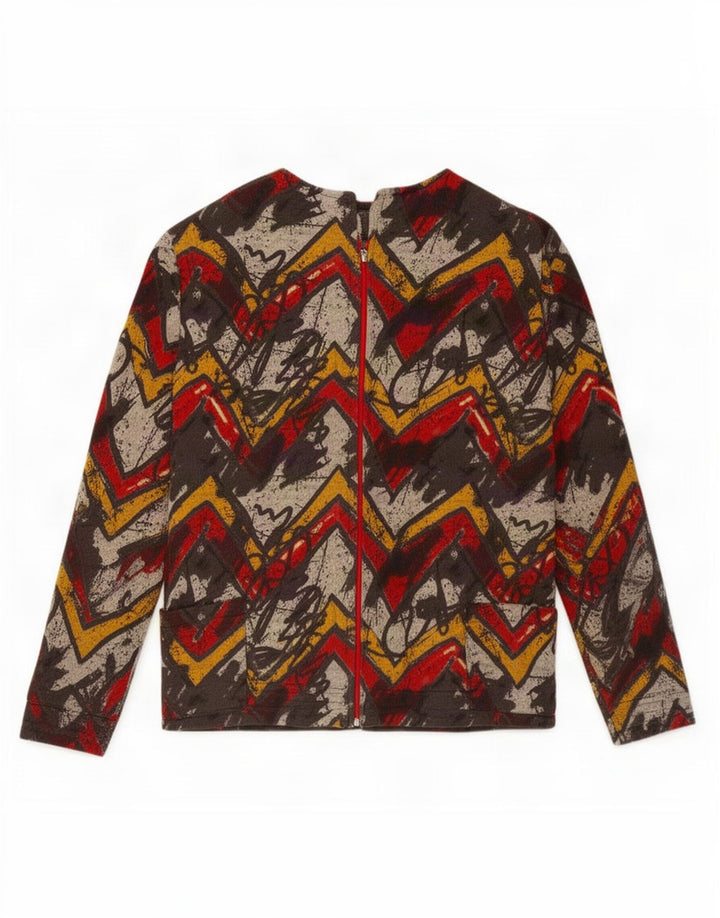 Vintage γυναικεία φόρμα αφηρημένης σχεδίασης Top Jacket UK 18 XL Πολύχρωμο