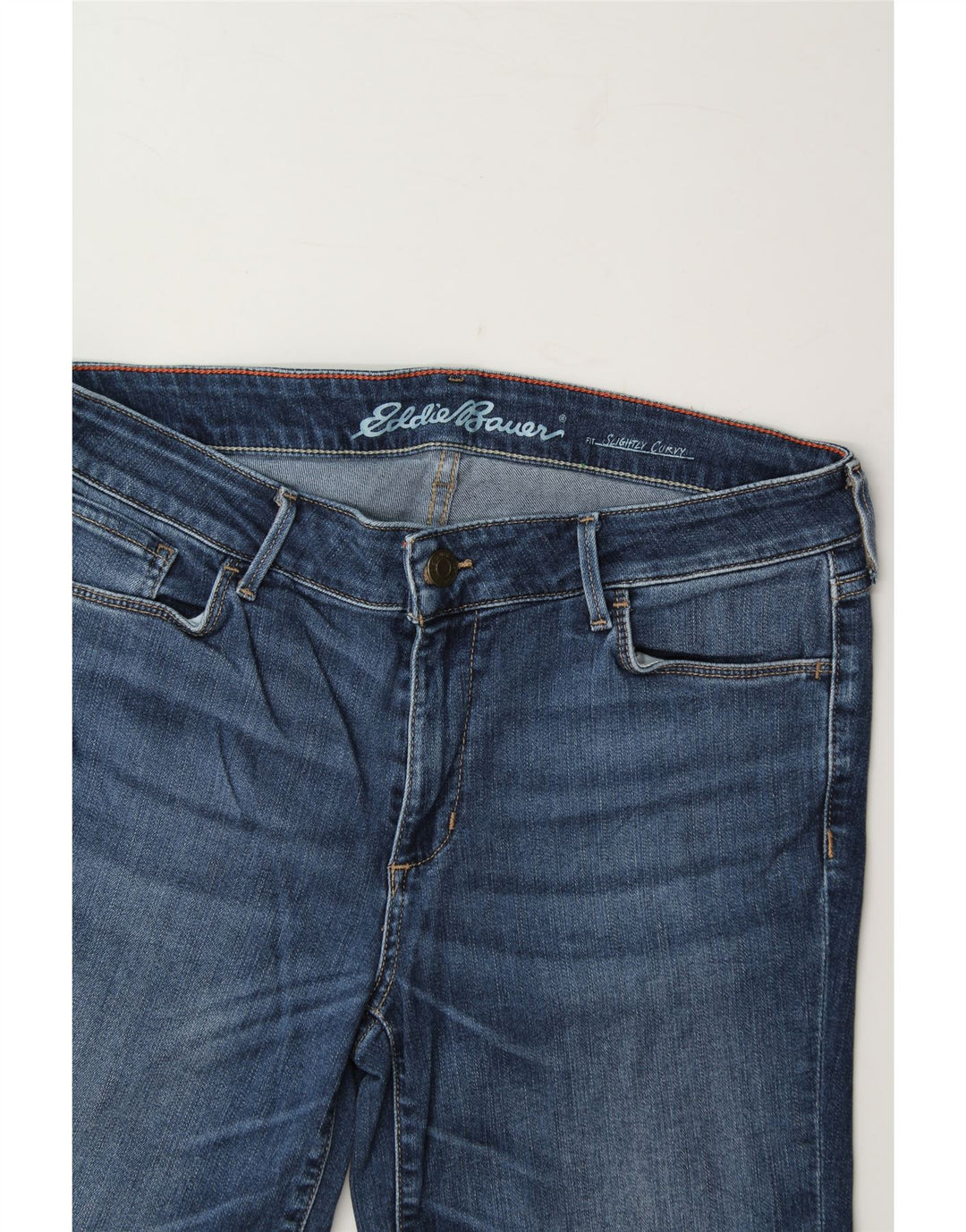 EDDIE BAUER Womens Slightly Curvy Denim Shorts US 10 Large W32 Navy Blue Vintage Eddie Bauer and Second-Hand Eddie Bauer from Messina Hembry 