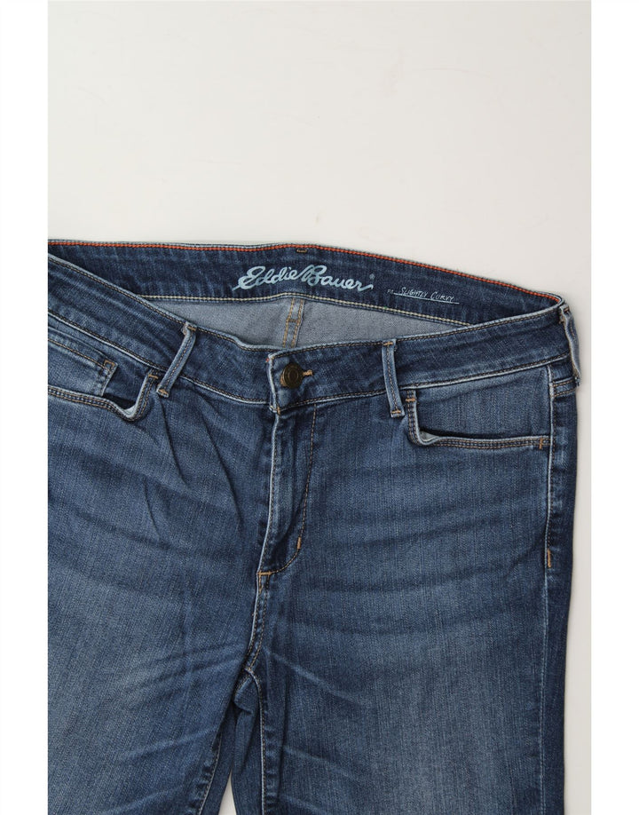 EDDIE BAUER Womens Slightly Curvy Denim Shorts US 10 Large W32 Navy Blue Vintage Eddie Bauer and Second-Hand Eddie Bauer from Messina Hembry 
