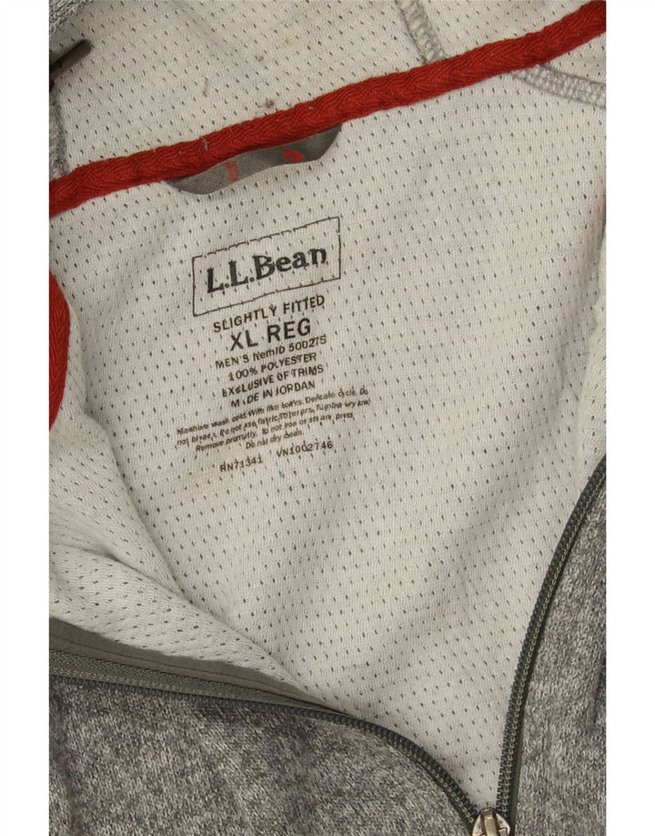 Ανδρικό πουλόβερ με κουκούλα με φερμουάρ L.L.Bean XL Γκρι πολυεστέρας