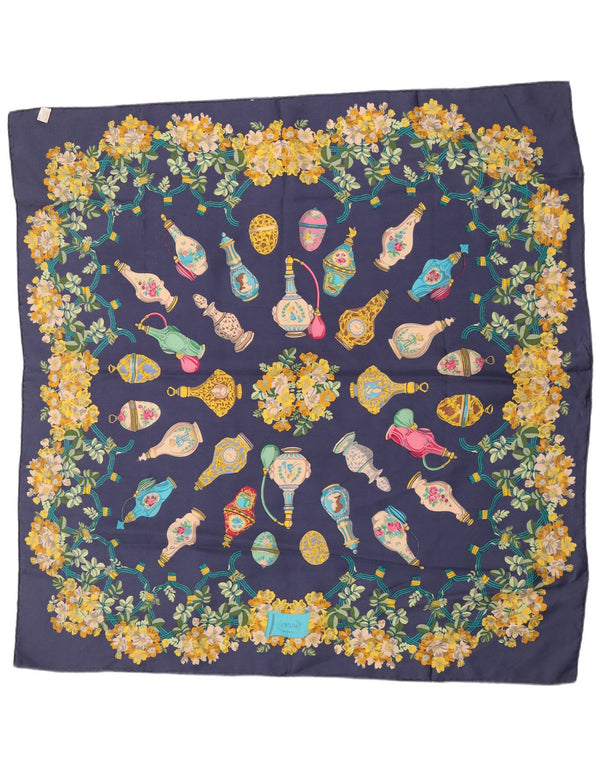 Γυναικείο γραφικό τετράγωνο κασκόλ Gucci One Size Navy Blue Floral Silk Classic