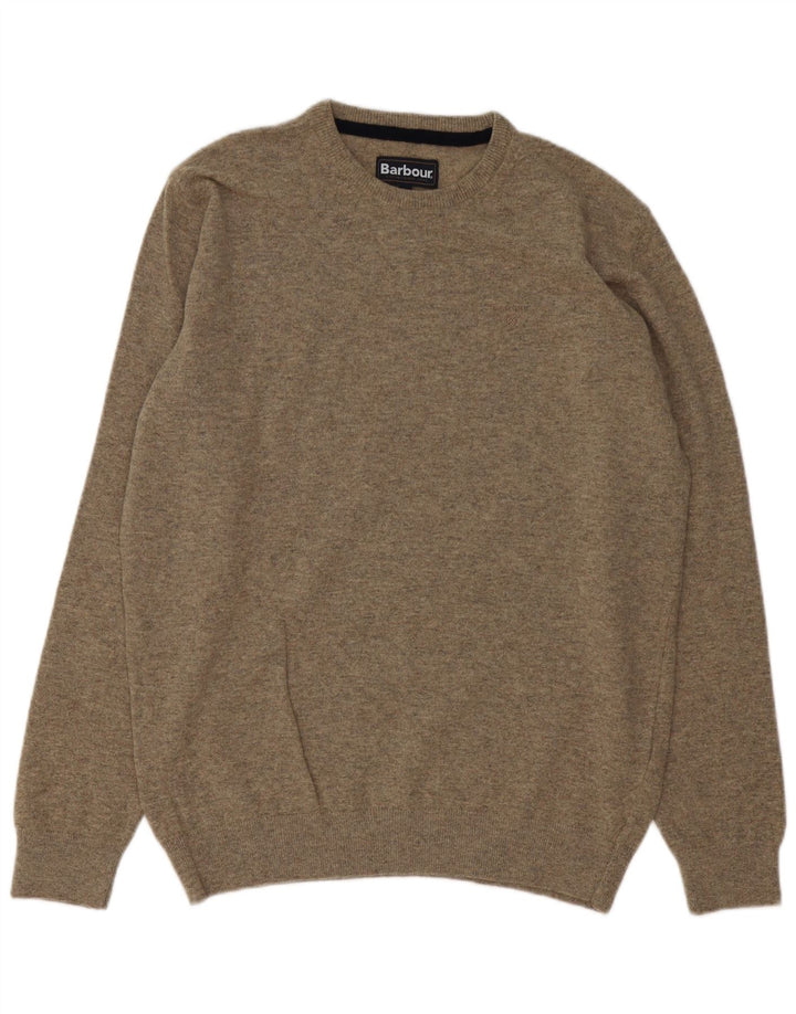 Ανδρικό πουλόβερ Barbour Crew Neck Jumper Μεγάλο Γκρι Μαλλί