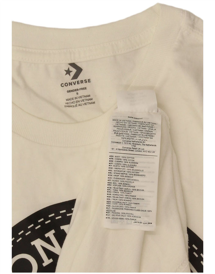 Ανδρικό γραφικό μπλουζάκι Converse Small off λευκό βαμβακερό