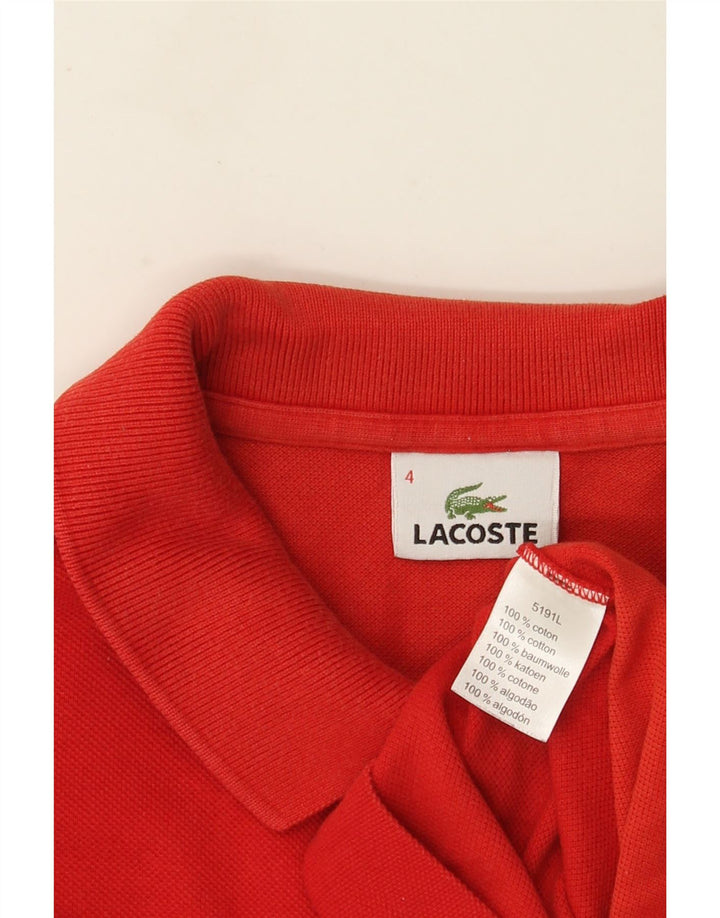 Ανδρικό πουκάμισο πόλο Lacoste Νούμερο 4 Μεσαίο κόκκινο βαμβακερό