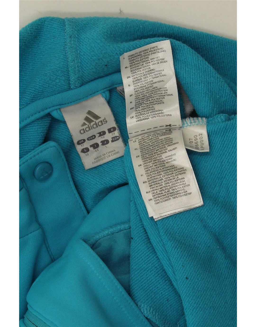 Adidas γυναικείο πουλόβερ με κουκούλα με φερμουάρ UK 12 μεσαίο μπλε πολυεστέρας