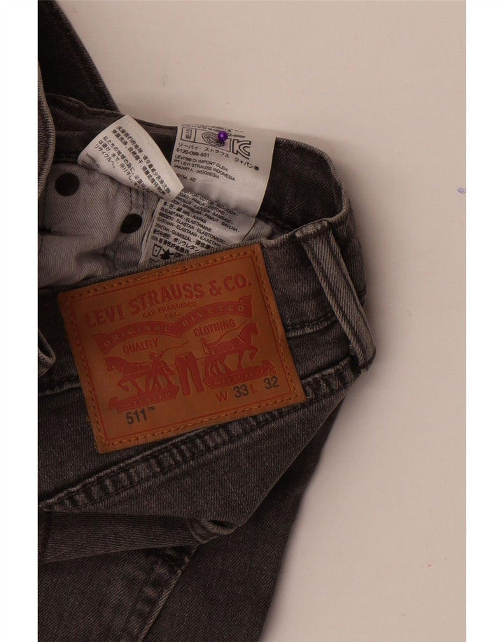 Levi's Mens 511 Slim Jeans W33 L32 Γκρι βαμβακερό
