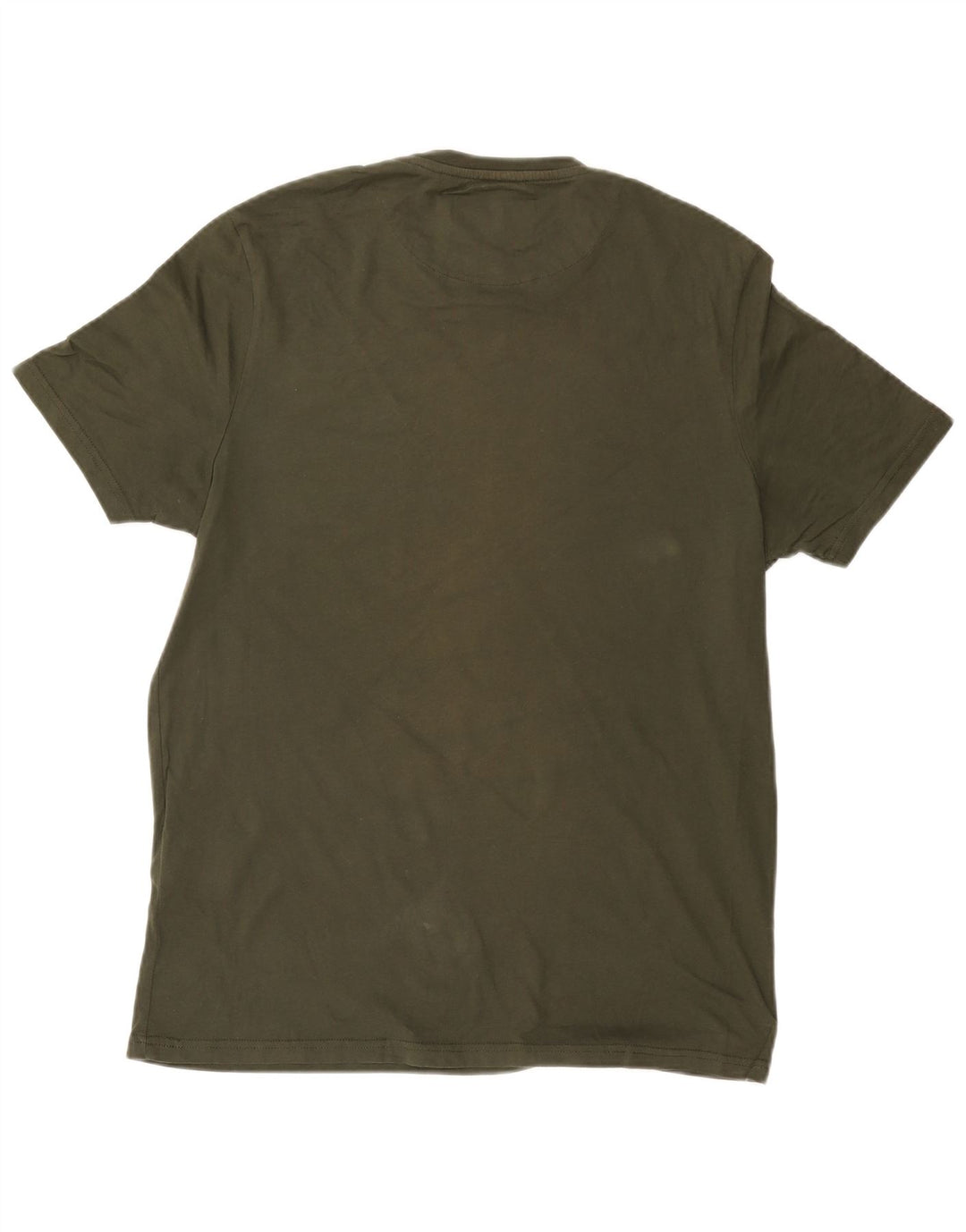 LYLE & SCOTT Mens T-Shirt Top Large Khaki Colourblock Cotton